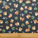 Cotton Dobby Fabric Sunny Dog JAPAN Shiba - nomura tailor