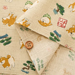 Cotton Dobby Fabric Sunny Dog JAPAN Shiba - nomura tailor