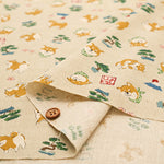 Cotton Dobby Fabric Sunny Dog JAPAN Shiba - nomura tailor