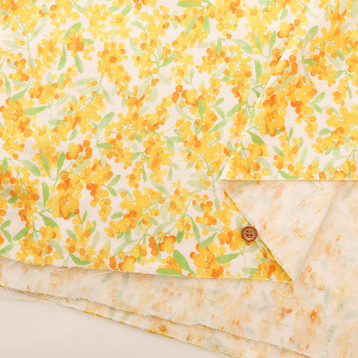 Cotton Double Gauze Print Fabric - Mimosa - nomura tailor