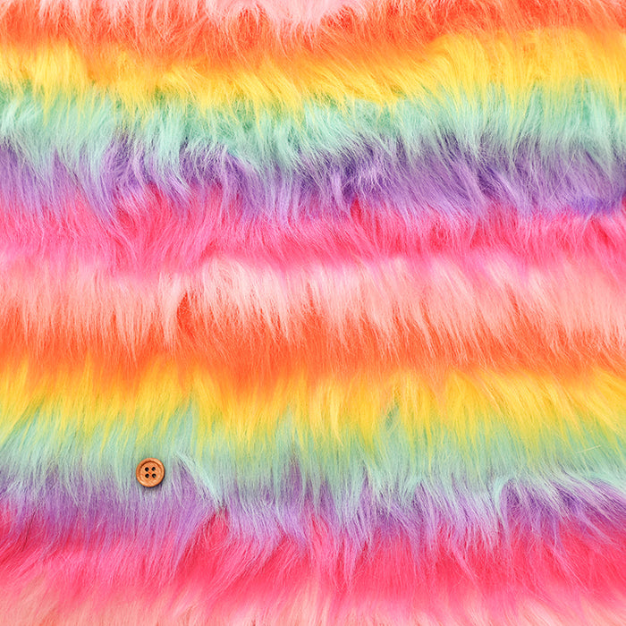 Made in China Polyester Rainbow Fur Fabric - nomura tailor