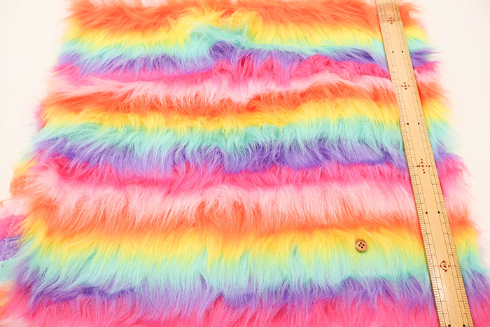 Made in China Polyester Rainbow Fur Fabric - nomura tailor
