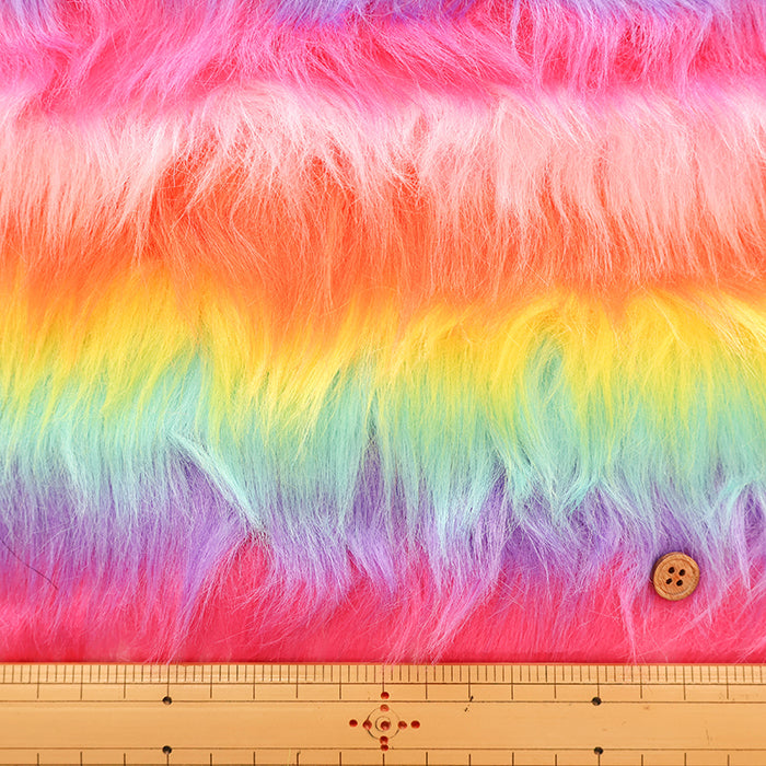 Made in China Polyester Rainbow Fur Fabric - nomura tailor