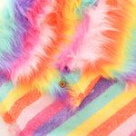 Made in China Polyester Rainbow Fur Fabric - nomura tailor