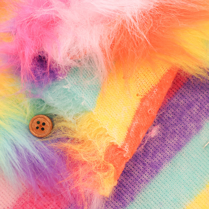 Made in China Polyester Rainbow Fur Fabric - nomura tailor