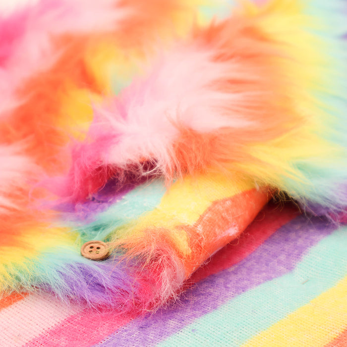 Made in China Polyester Rainbow Fur Fabric - nomura tailor