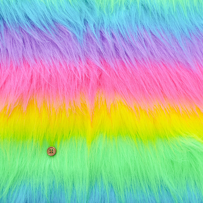 Made in China Polyester Rainbow Fur Fabric - nomura tailor