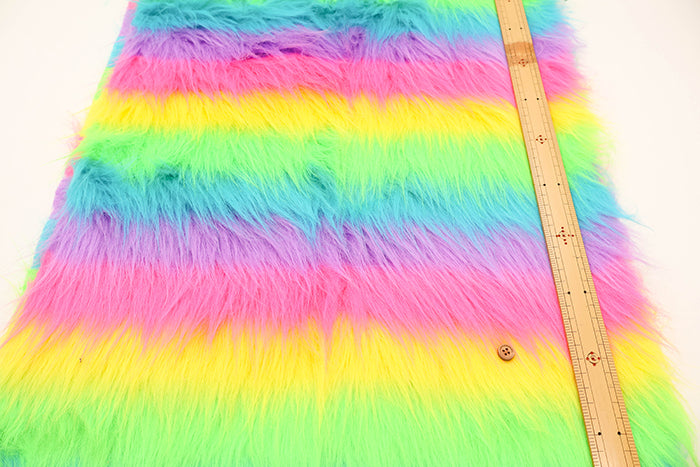 Made in China Polyester Rainbow Fur Fabric - nomura tailor
