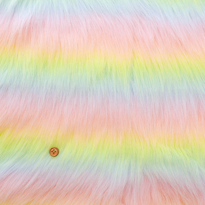 Made in China Polyester Rainbow Fur Fabric - nomura tailor