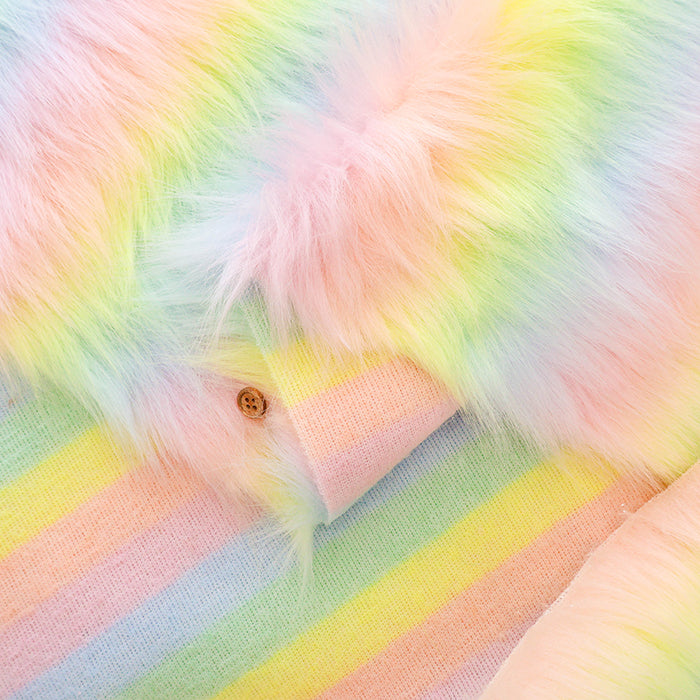 Made in China Polyester Rainbow Fur Fabric - nomura tailor