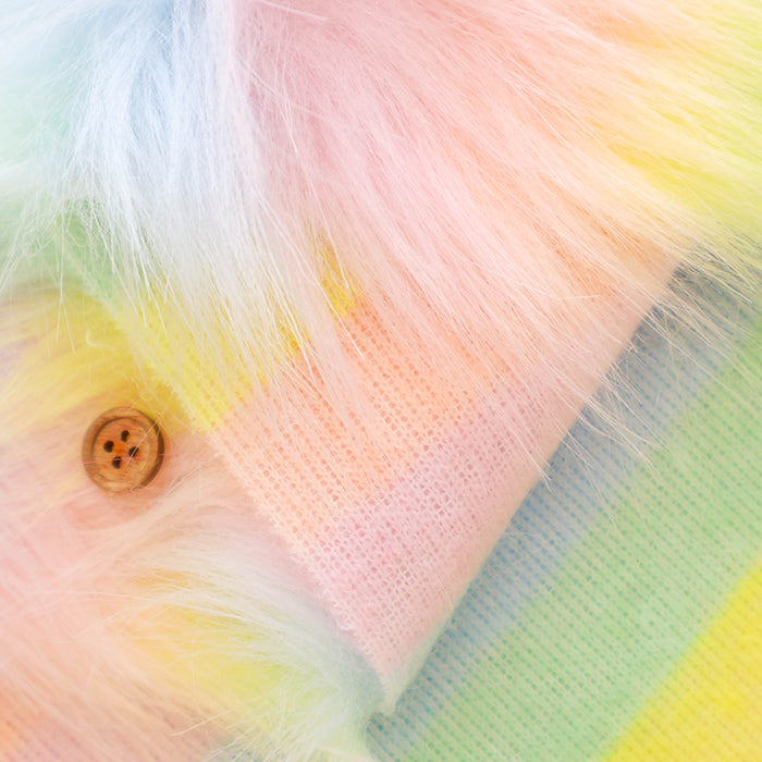Made in China Polyester Rainbow Fur Fabric - nomura tailor