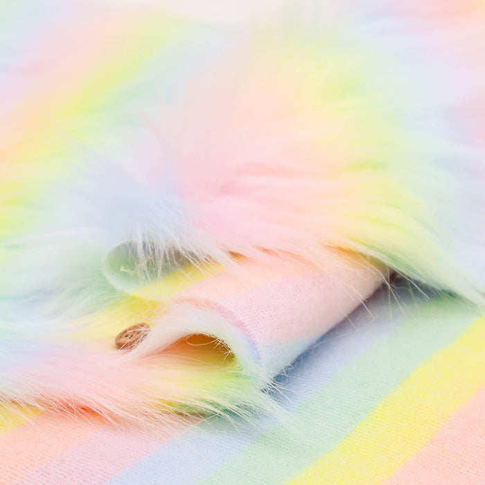 Made in China Polyester Rainbow Fur Fabric - nomura tailor