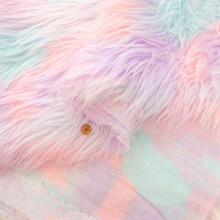 Made in China Polyester Rainbow Fur Fabric - nomura tailor