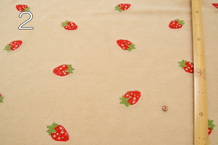 Made in China - Boa Embroidered Fabric - Strawberry - nomura tailor