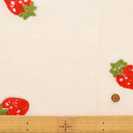 Made in China - Boa Embroidered Fabric - Strawberry - nomura tailor