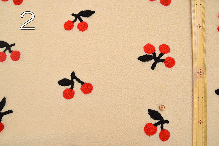 Made in China - Boa Embroidered Fabric - Cherry - nomura tailor