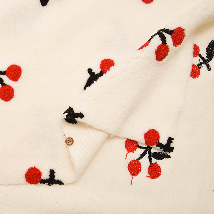 Made in China - Boa Embroidered Fabric - Cherry - nomura tailor