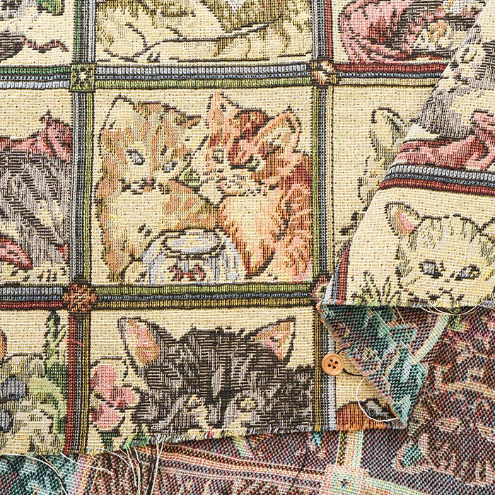 Made in China Polyester Gobelin Fabric - Cat Block - nomura tailor