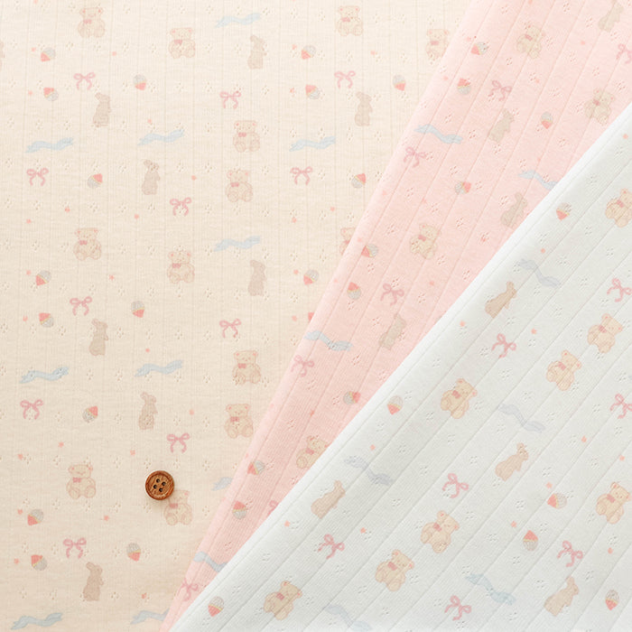Made in China Drop-needle Knit Print Fabric - Rabbit and Bear - nomura tailor