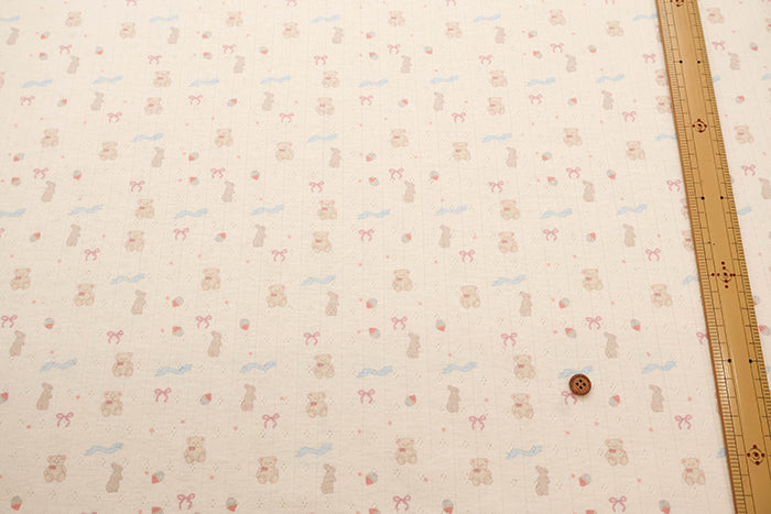 Made in China Drop-needle Knit Print Fabric - Rabbit and Bear - nomura tailor