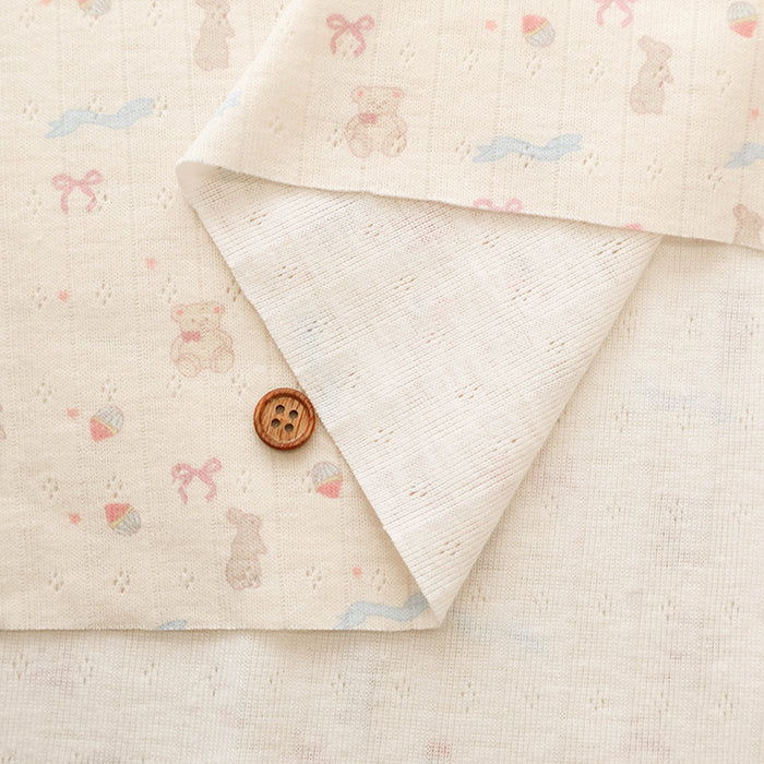 Made in China Drop-needle Knit Print Fabric - Rabbit and Bear - nomura tailor