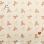 Made in China Drop-needle Knit Print Fabric - Bear and Ribbon - nomura tailor