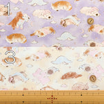 Cotton Muslin Inkjet-printed Fabric - Prism Dreaming Puppy - nomura tailor