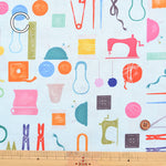 Nomuratailor Original Cotton muslin Inkjet Print - “Let’s Sewing!! Colorful Sewing Box” - nomura tailor