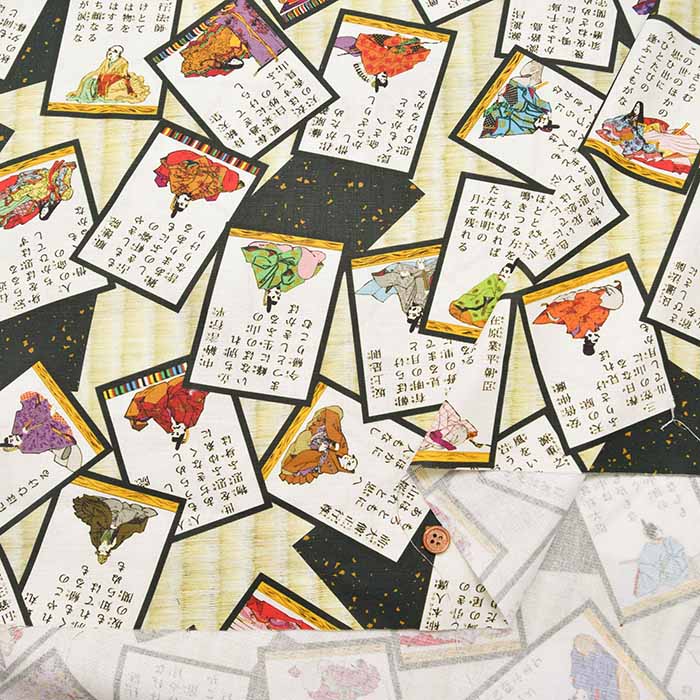Nomura Tailor Original Cotton Muslin Inkjet-printed Fabric - Hyakunin Isshu - nomura tailor