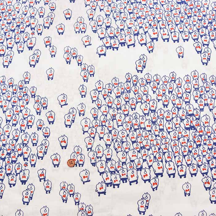 Organic Cotton Hand-Printed Fabric Spica’s Garden - Muu-chan Series Sing - nomura tailor