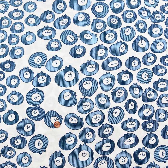 Organic Cotton Hand-Printed Fabric Spica’s Garden - Muu-chan Series Stripes - nomura tailor