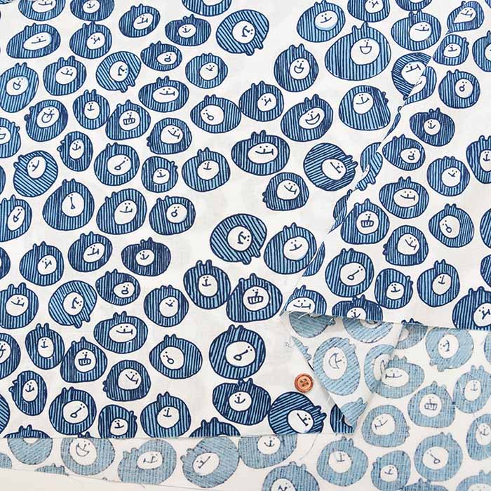 Organic Cotton Hand-Printed Fabric Spica’s Garden - Muu-chan Series Stripes - nomura tailor