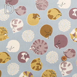 Cotton Oxford Fabric - Ammonite Cats - nomura tailor