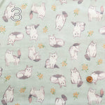 Cotton Double Gauze Print Fabric - Fluffig Cat - nomura tailor