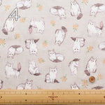 Cotton Double Gauze Print Fabric - Fluffig Cat - nomura tailor