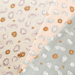 Cotton Double Gauze Print Fabric - Fluffig Hedgehog - nomura tailor