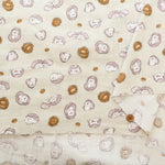 Cotton Double Gauze Print Fabric - Fluffig Hedgehog - nomura tailor