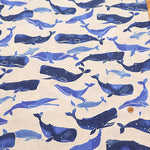 Cotton Double Gauze Print Fabric - Fluffig Whale - nomura tailor