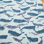Cotton Double Gauze Print Fabric - Fluffig Whale - nomura tailor