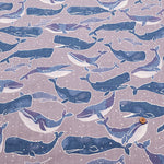 Cotton Double Gauze Print Fabric - Fluffig Whale - nomura tailor