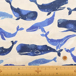 Cotton Double Gauze Print Fabric - Fluffig Whale - nomura tailor