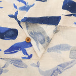 Cotton Double Gauze Print Fabric - Fluffig Whale - nomura tailor