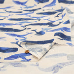 Cotton Double Gauze Print Fabric - Fluffig Whale - nomura tailor