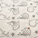 Cotton Cambric Embroidered Fabric - Whale Shark - nomura tailor