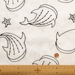 Cotton Cambric Embroidered Fabric - Whale Shark - nomura tailor