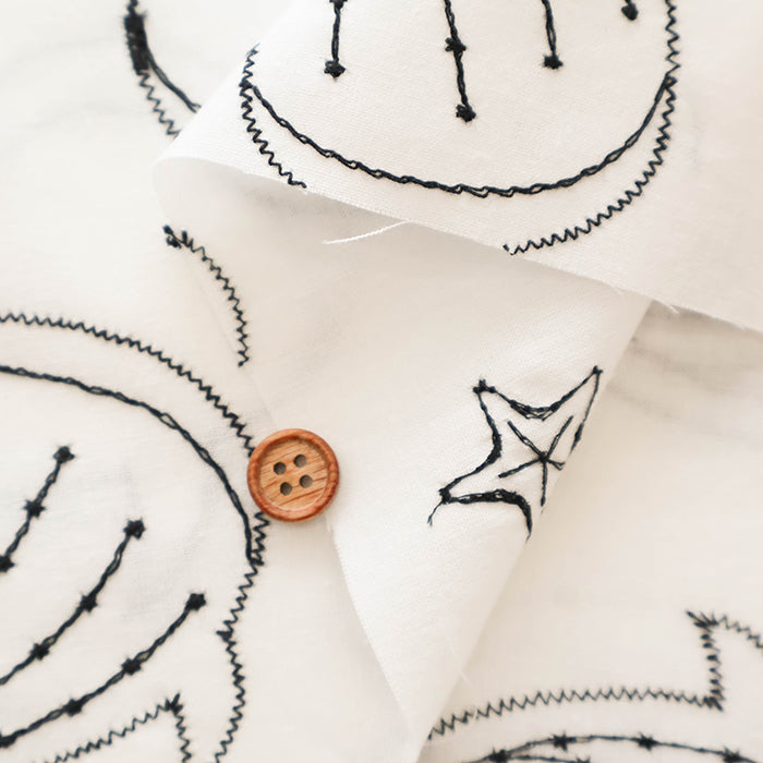 Cotton Cambric Embroidered Fabric - Whale Shark - nomura tailor