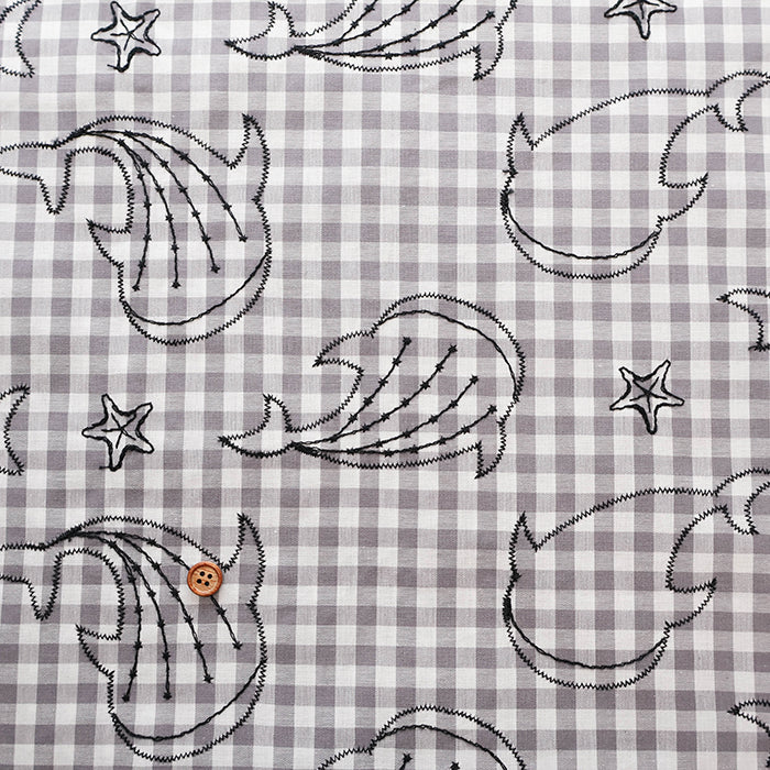 Cotton Cambric Embroidered Fabric - Whale Shark - nomura tailor