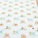 Cotton Double Gauze Print Fabric - Parent and Child Animals - nomura tailor