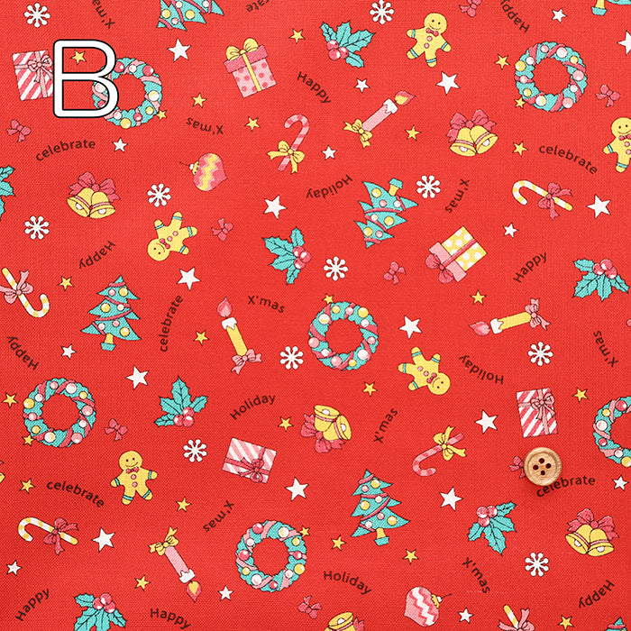Cotton Muslin printed Fabric  - Christmas - nomura tailor
