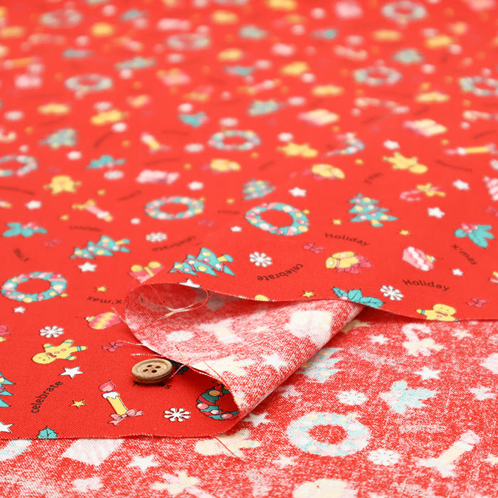 Cotton Muslin printed Fabric  - Christmas - nomura tailor
